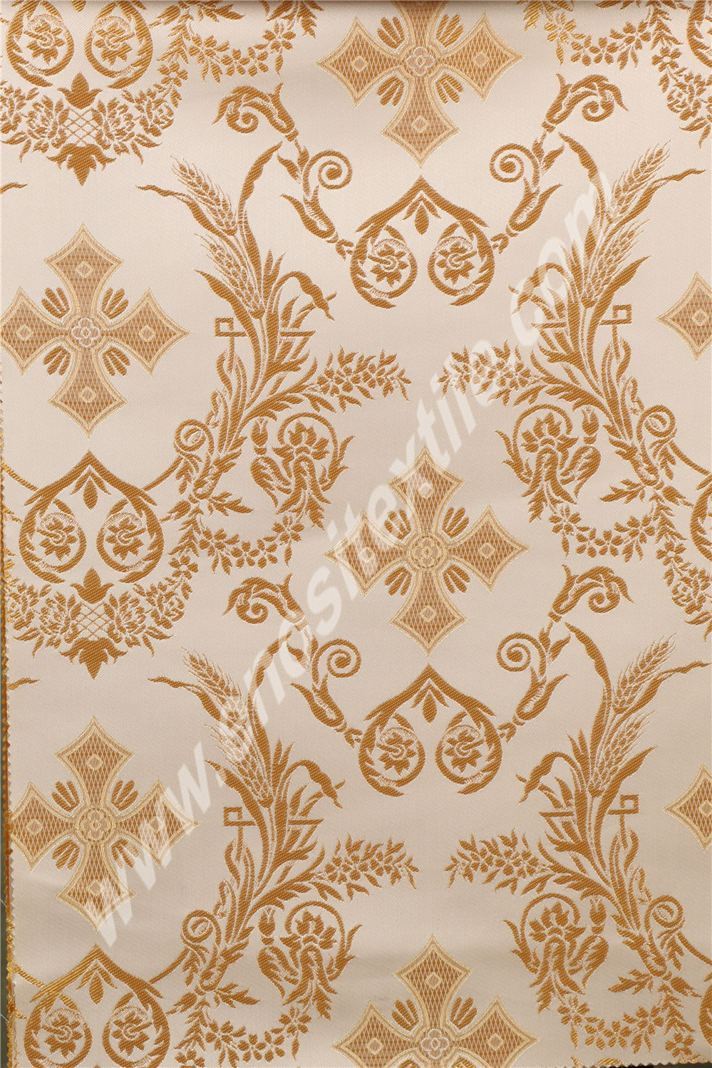 KL-045 White-Light Gold Brocade Fabrics